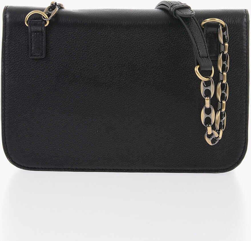 Genti tip postas Moschino Love Leather Crossbody Bag With Heart Shaped Clamp Black Femei (BM 9894968) 2