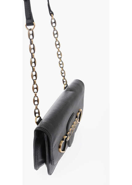 Genti tip postas Moschino Love Leather Crossbody Bag With Heart Shaped Clamp Black Femei (BM 9894968) 3