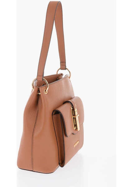 Genti de umar Moschino Love Faux Leather Shoulder Bag With Golden Details Brown Femei (BM 9895352) 2
