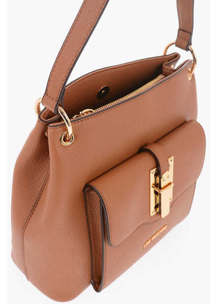 Genti de umar Moschino Love Faux Leather Shoulder Bag With Golden Details Brown Femei (BM 9895352) 4