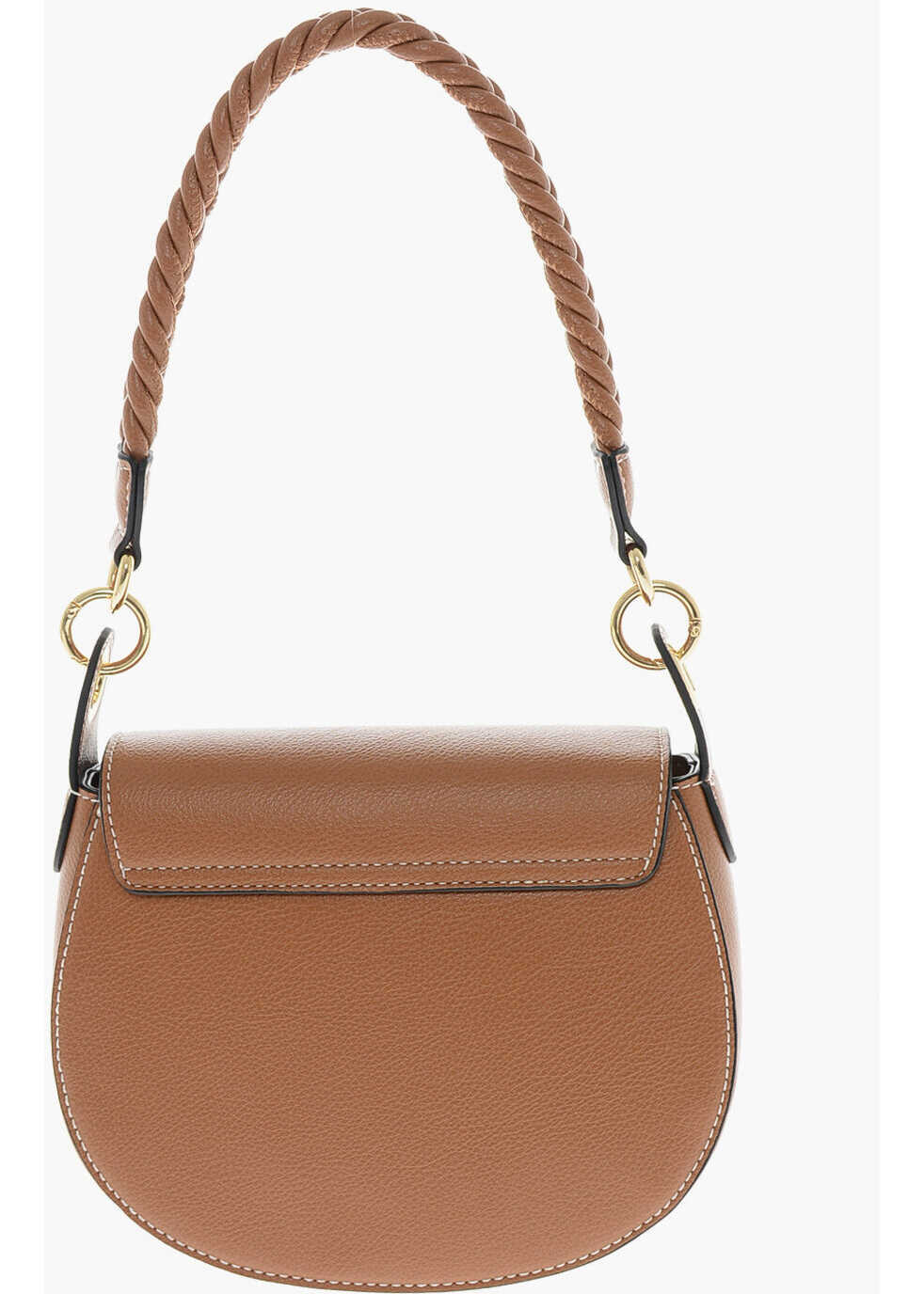 Genti de umar Moschino Love Faux Leather Saddle Bag With Braided Details Brown Femei (BM 9895358) 2