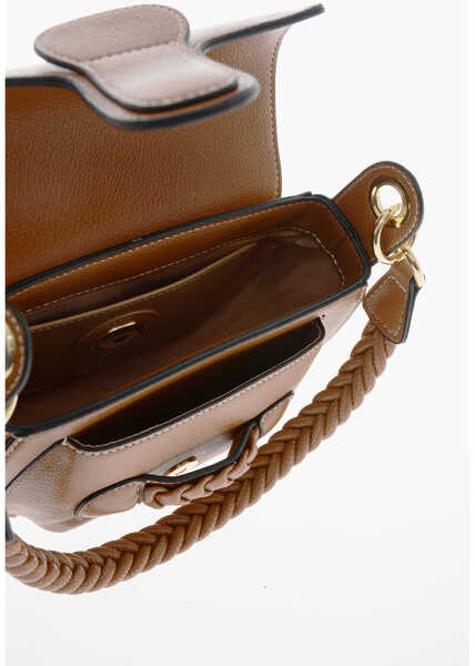 Genti de umar Moschino Love Faux Leather Saddle Bag With Braided Details Brown Femei (BM 9895358) 4