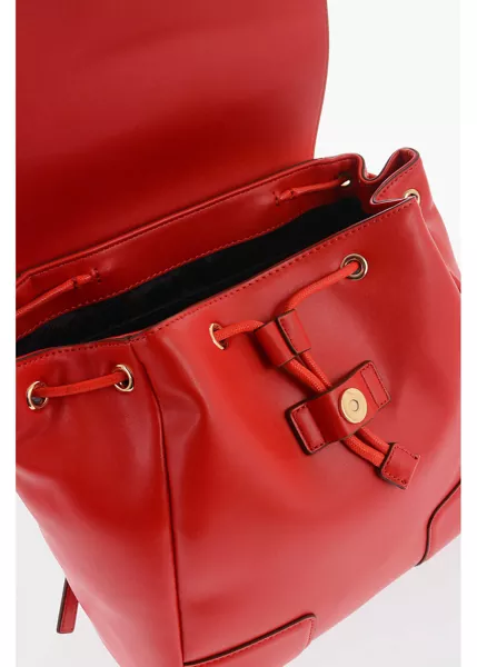 Rucsacuri Moschino Love Faux Leather Backpack With Golden Logo Red Femei (BM 9895454) 3
