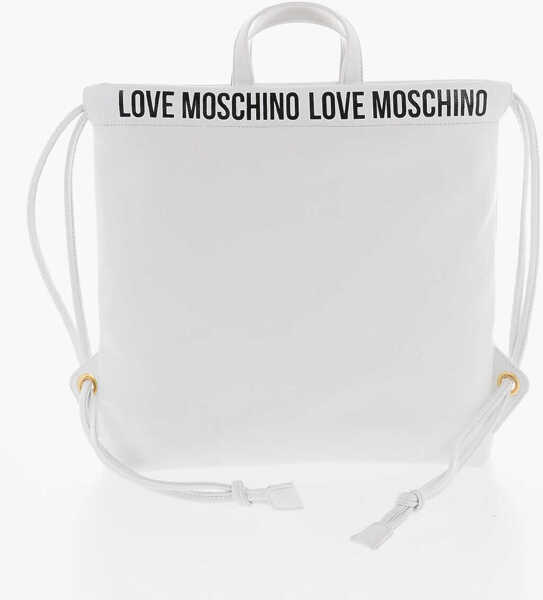 Genti de mana Moschino Love Faux Leather Handbag With Printed Logo White Femei (BM 9895460) 2