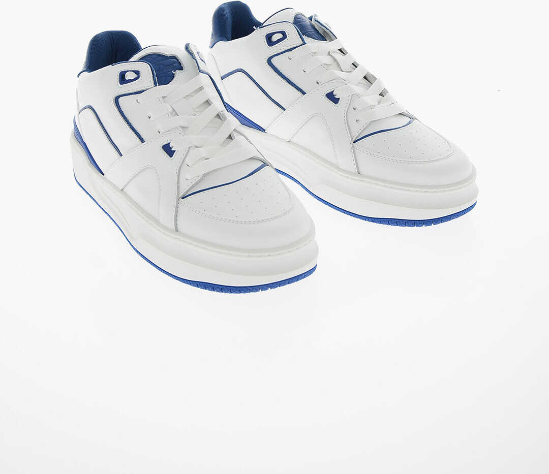 JUST DON Leather Luxury Jd3 Low Top Sneakers With Contrasting Details White