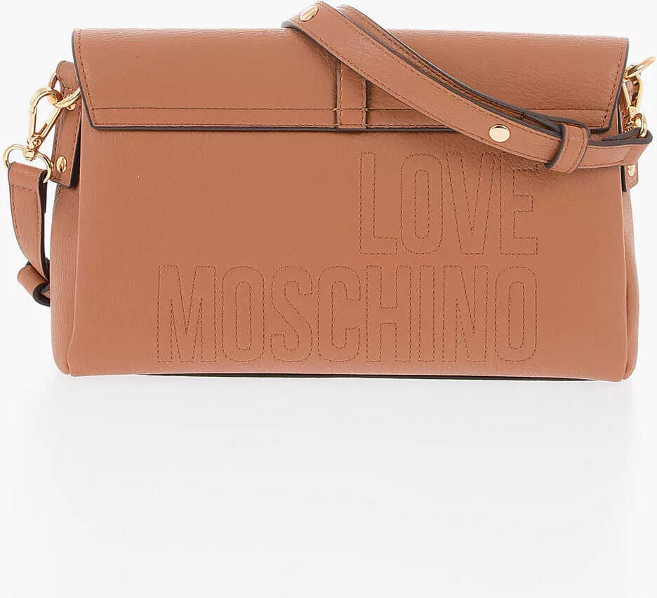 Genti de umar Moschino Love Faux Leather Shoulder Bag With Golden Details Brown Femei (BM 9895556) 2