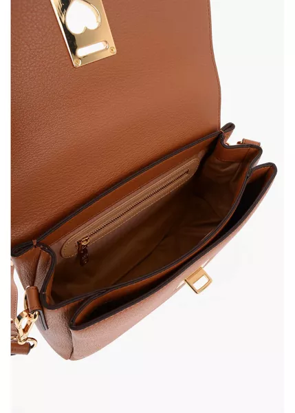 Genti de umar Moschino Love Faux Leather Shoulder Bag With Golden Details Brown Femei (BM 9895556) 4
