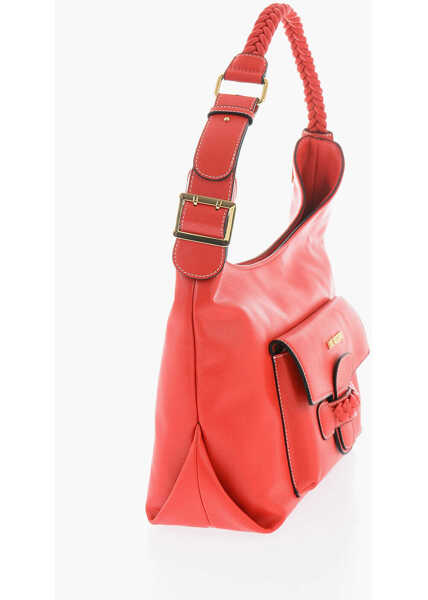 Genti de umar Moschino Love Faux Leather Shoulder Bag With Braided Handle Red Femei (BM 9895562) 2