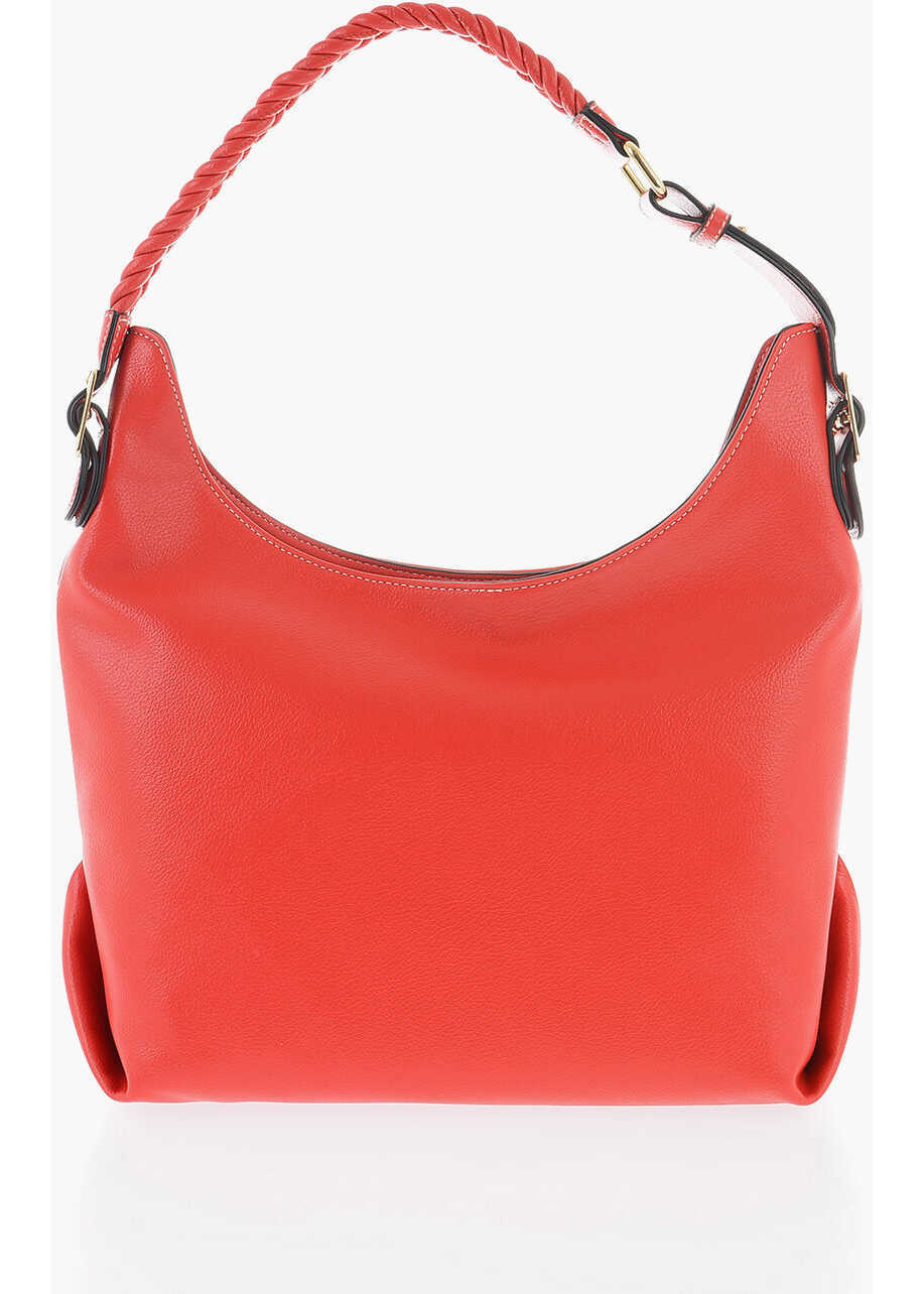 Genti de umar Moschino Love Faux Leather Shoulder Bag With Braided Handle Red Femei (BM 9895562) 3
