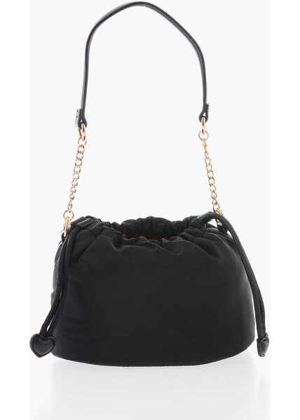 Genti tip postas Moschino Love Solid Color Mini Bucket Bag With Removable Shoulder Str Black Femei (BM 9895781) 2