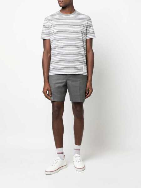 Tricouri Thom Browne Striped T-Shirt GREY Barbati (BM 9896213) 2