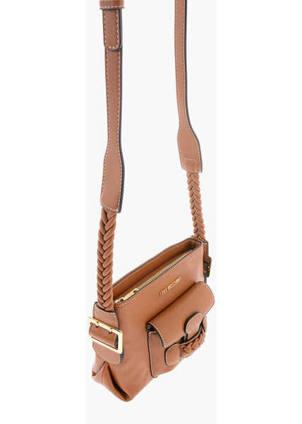 Genti tip postas Moschino Love Faux Leather Crossbody Bag With Braided Details Brown Femei (BM 9896336) 3