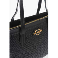 Genti de umar Moschino Dama - Genti de umar Moschino Love Faux Leather Valentina Tote Bag With All-Over Hearts Black Femei (BM 9896537) - B-mall.ro