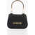 Moschino Love Faux Leather Handbag With Metal Golden Logo Black