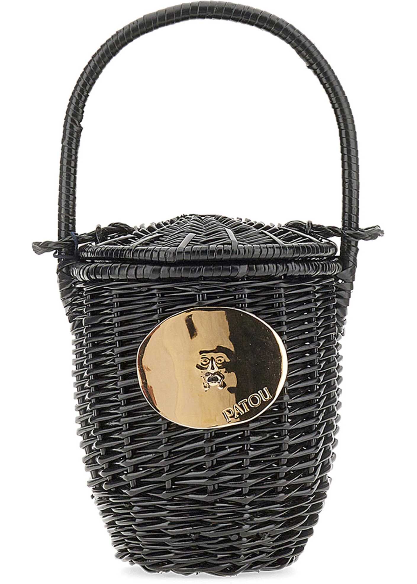 Patou Wicker Bucket Bag BLACK