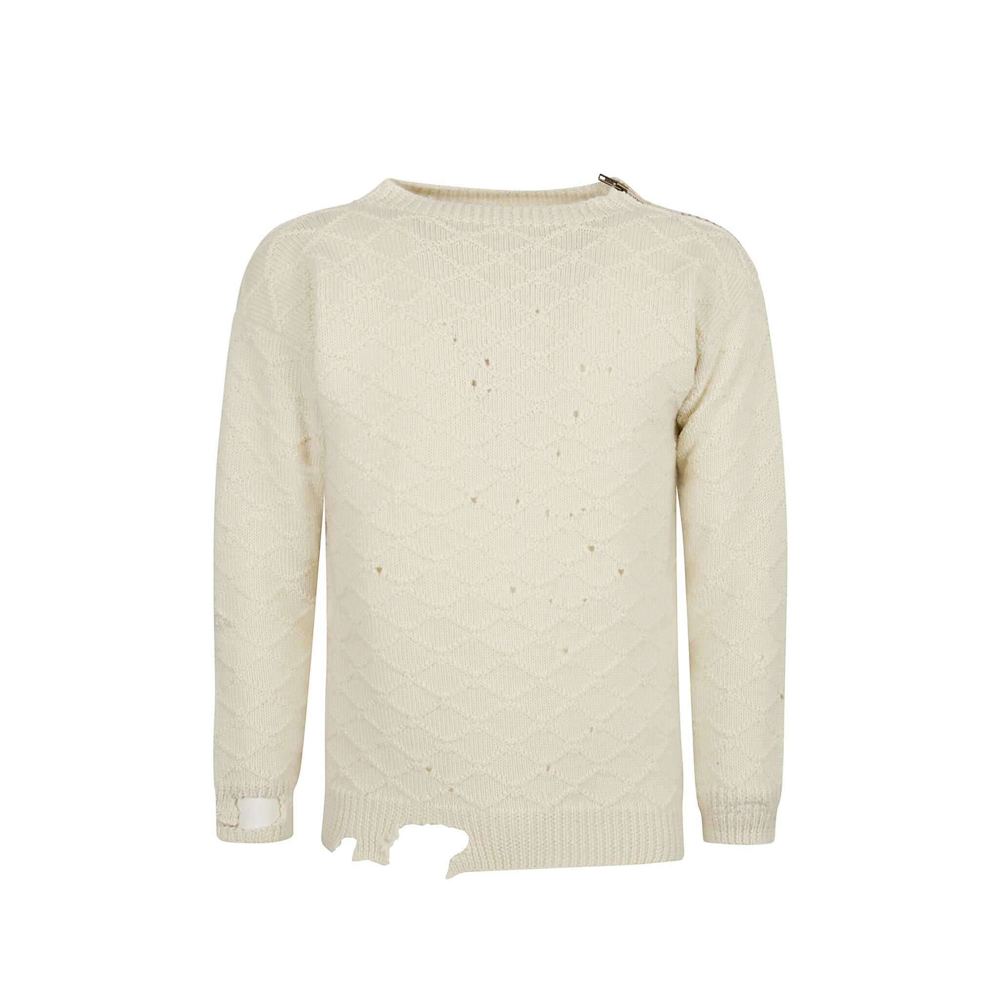 Maison Margiela Knitted Wool Sweater Beige