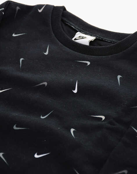 Bluze de trening Nike All-Over Logo Printed Snack Pack Crew-Neck Sweatshirt Black Baieti (BM 9900065) 2