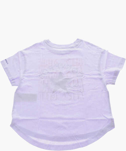 Tricouri Converse All Star Chuck Taylor Crew-Neck Boyfriend T-Shirt With Front Violet Baieti (BM 9900071) 3