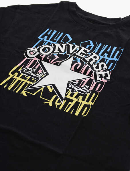 Tricouri Converse All Star Chuck Taylor Front Printed Crew-Neck T-Shirt Black Baieti (BM 9900182) 2