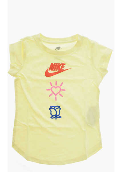 Tricouri Nike Front Printed Love Icon Stack Crew-Neck T-Shirt Yellow Baieti (BM 9900194) 1