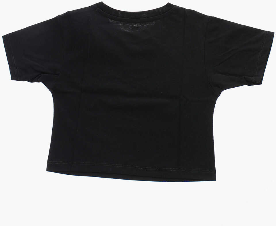 Tricouri Nike Crew-Neck T-Shirt With Printed Contrasting Logo Black Baieti (BM 9900551) 3
