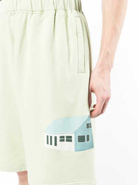 Pantaloni scurti UNDERCOVER Drawstringed Shorts With Graphic Print Green Barbati (BM 9901280) 5