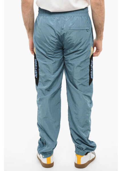 Pantaloni de trening JUST DON Nylon Joggers With Ankle-Zip Blue Barbati (BM 9901304) 2