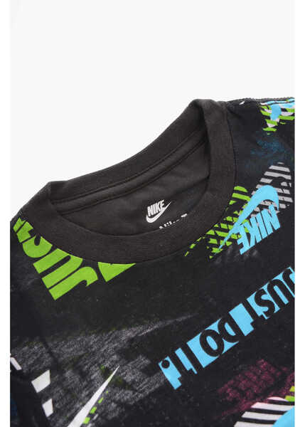 Tricouri Nike All Over Logo Printed Crew-Neck T-Shirt Black Baieti (BM 9904481) 2