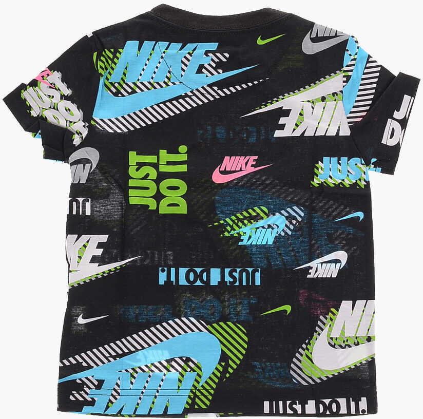 Tricouri Nike All Over Logo Printed Crew-Neck T-Shirt Black Baieti (BM 9904481) 3