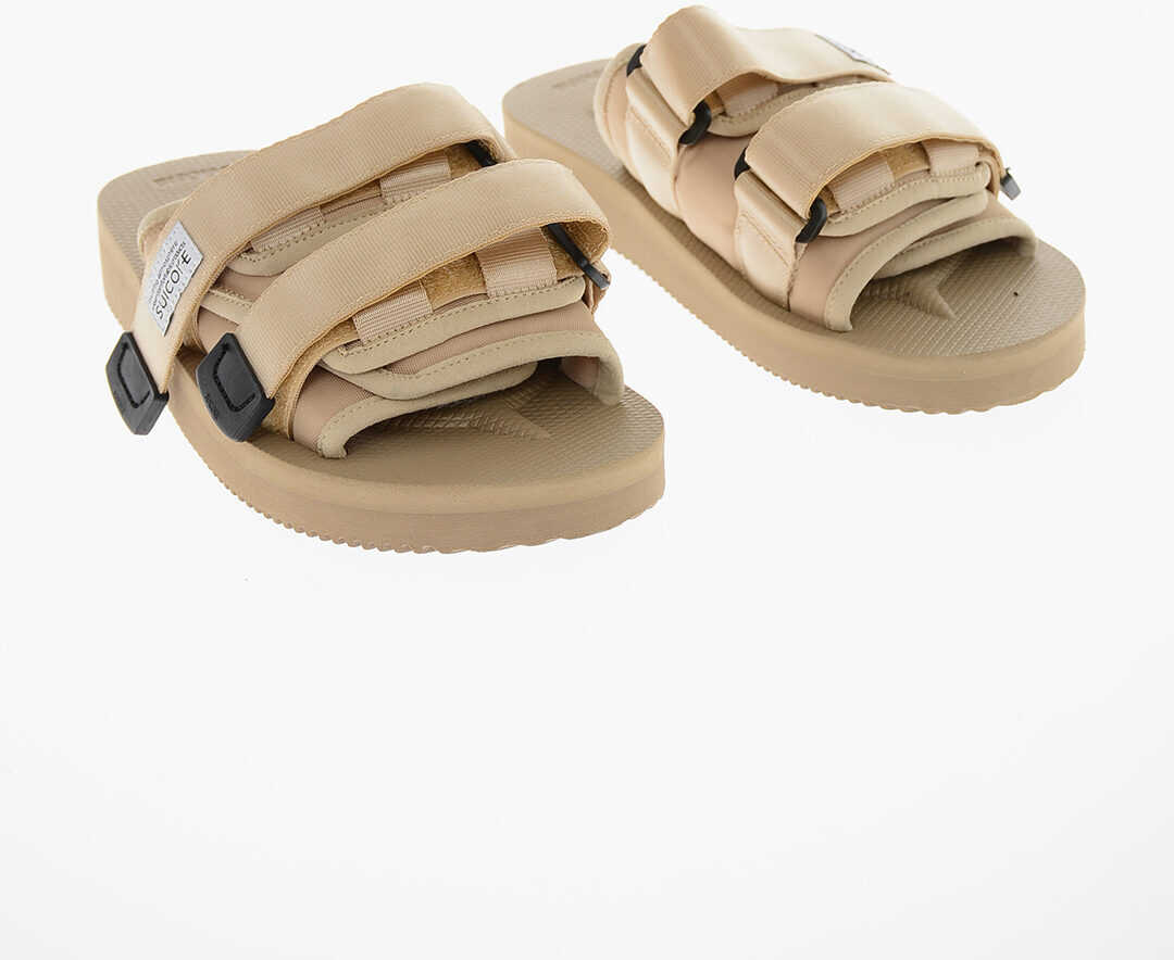 Poze Suicoke Logo Patch And Touch Strap Closure Sandals With Rubber Sole Beige
