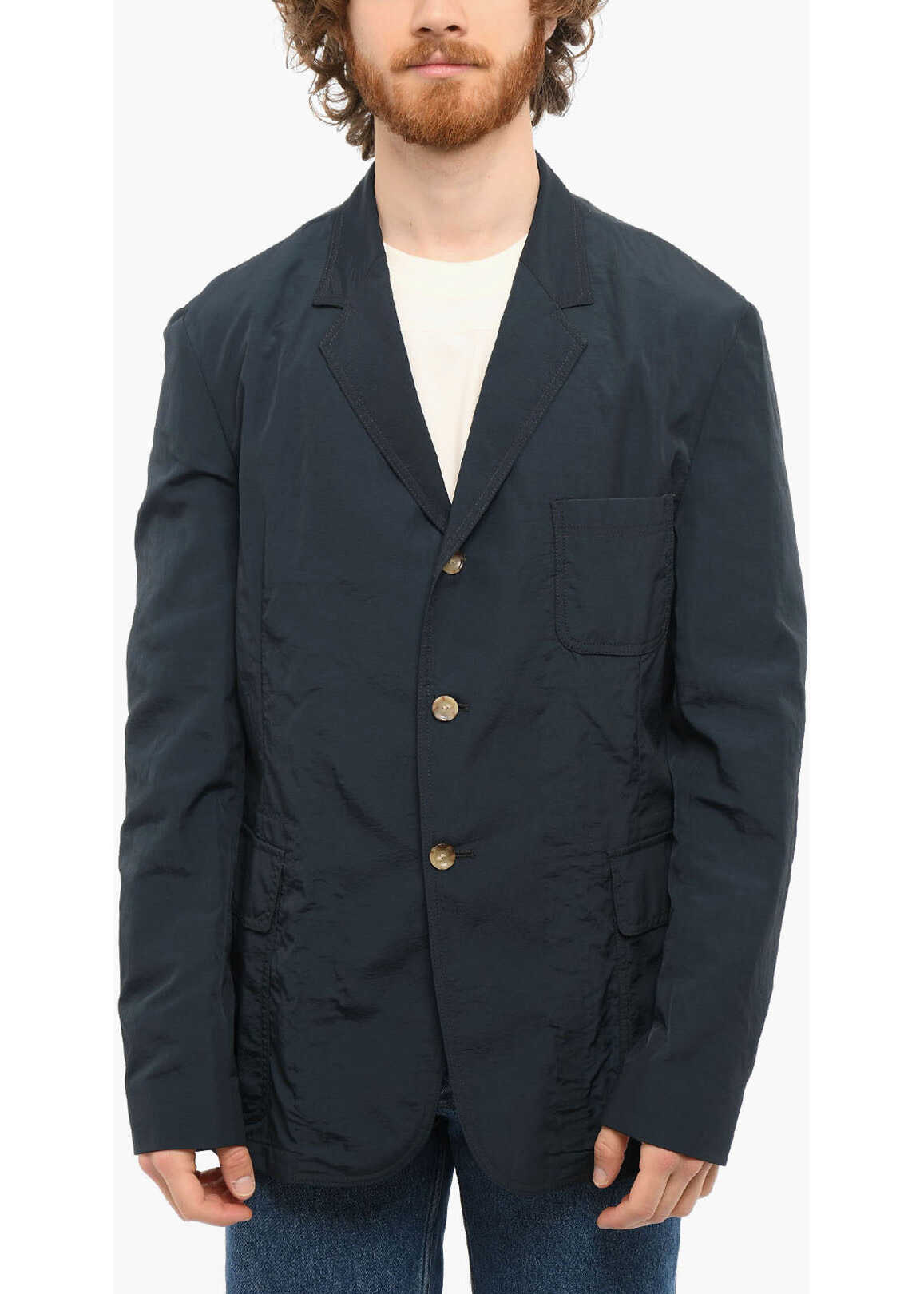 Paul Smith Unlined Blazer With Flap Pockets And Notch Lapel Blue And