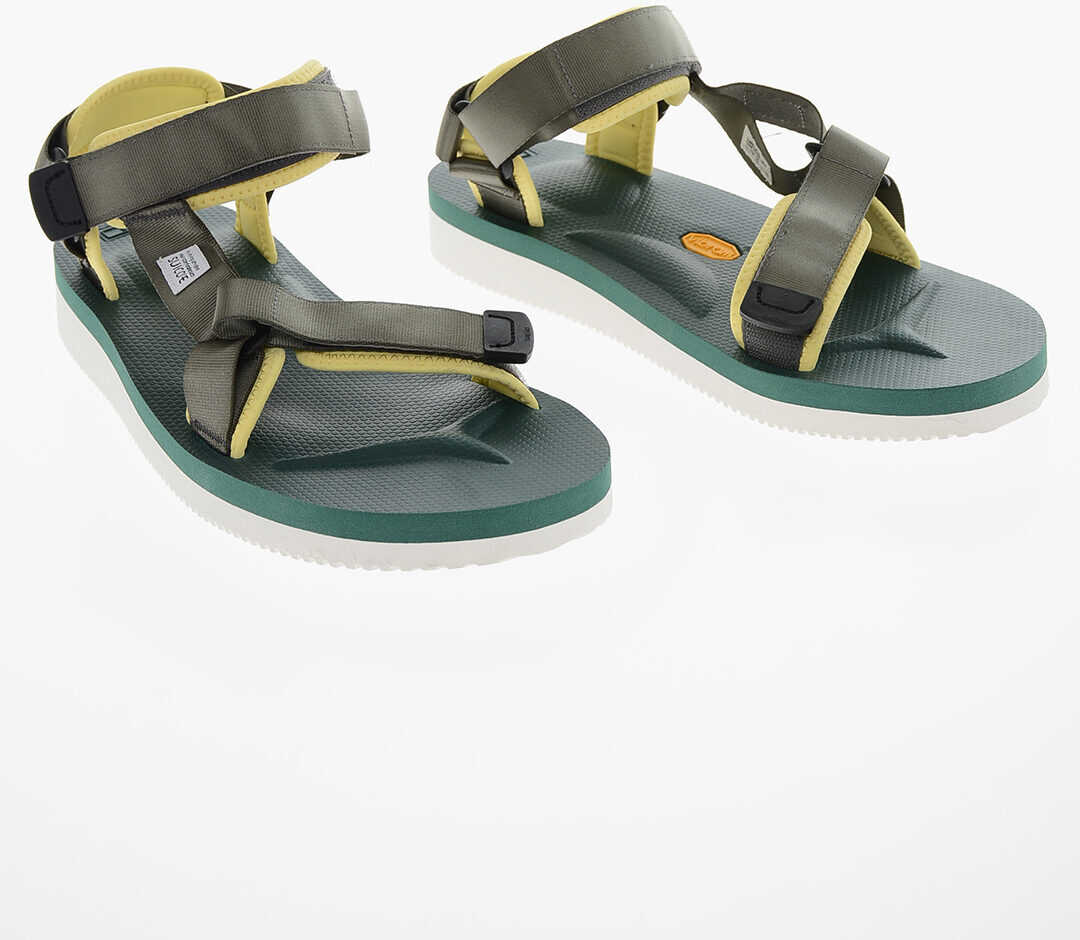 Poze Suicoke Logo Patch And Touch Strap Closure Sandals With Rubber Sole Green