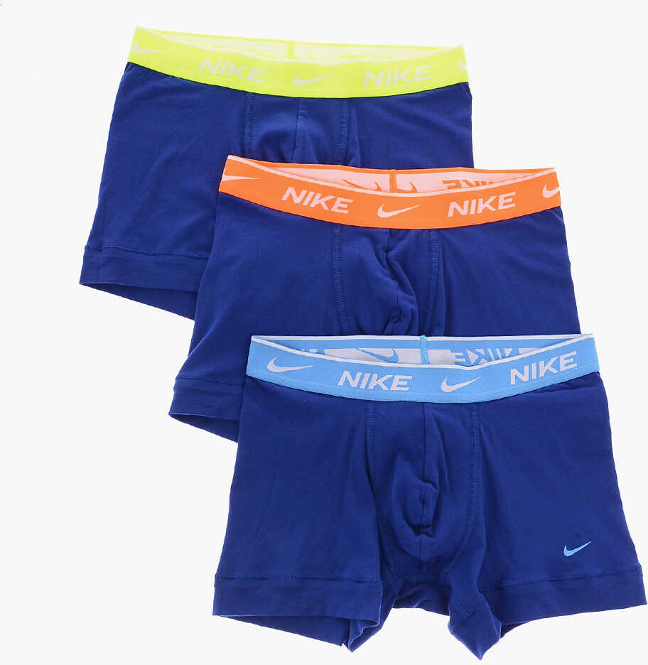 Nike Solid Color 3 Pairs Of Boxers Set With Colored Elastic Bandt Blue