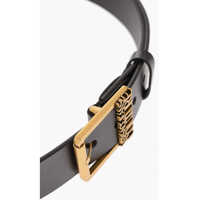 Curele pentru Barbati - Curele Versace Jeans Couture Leather Belt With Golden Buckle 40Mm Black Barbati (BM 9908888) - B-mall.ro