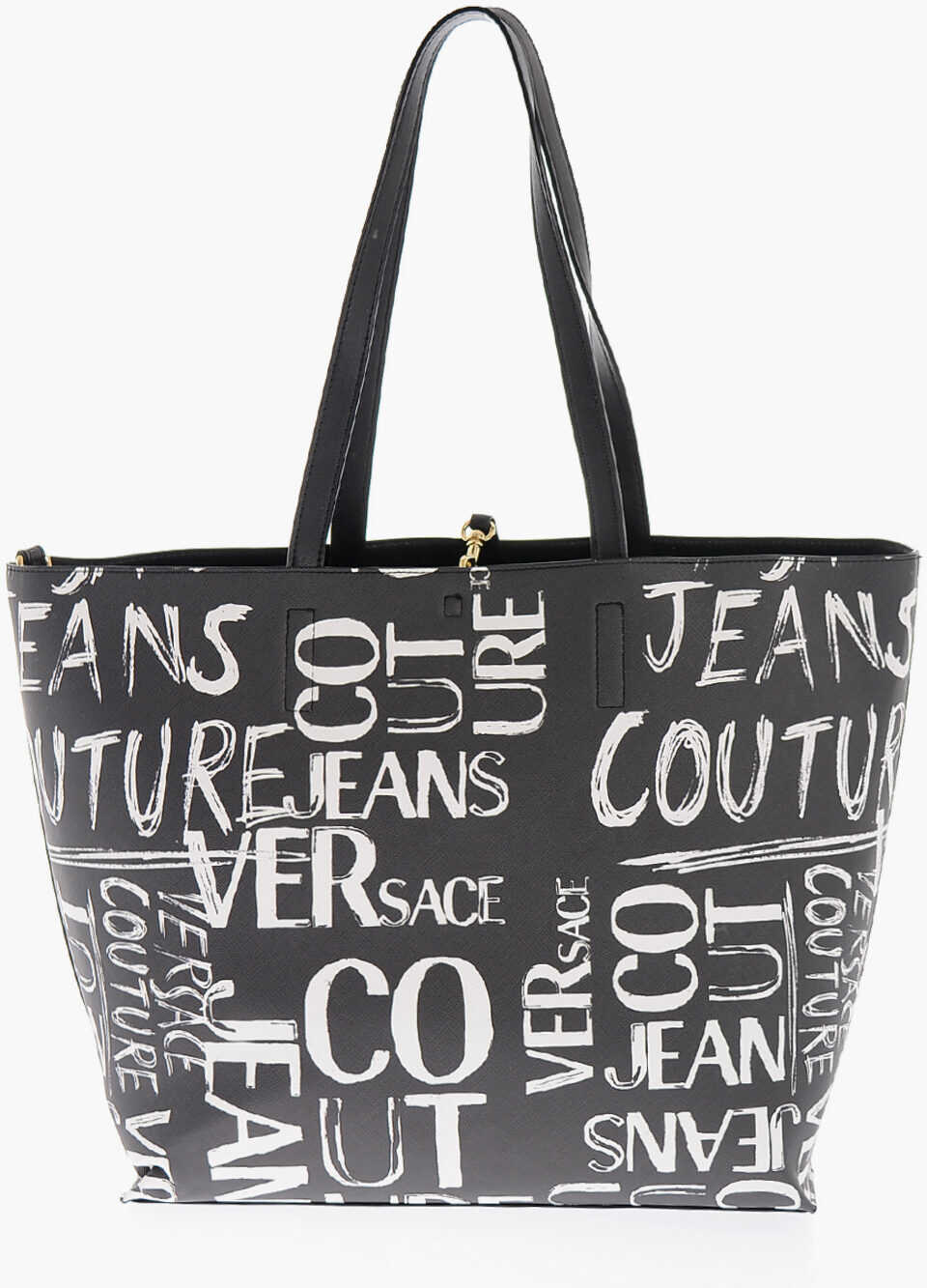 Versace Jeans Couture All-Over Printed Logo Reversible Range Z Tote White