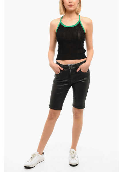 Pantaloni scurti Diesel De-Ginny Denim Shorts With Skinny-Fit Black Femei (BM 9911795) 4