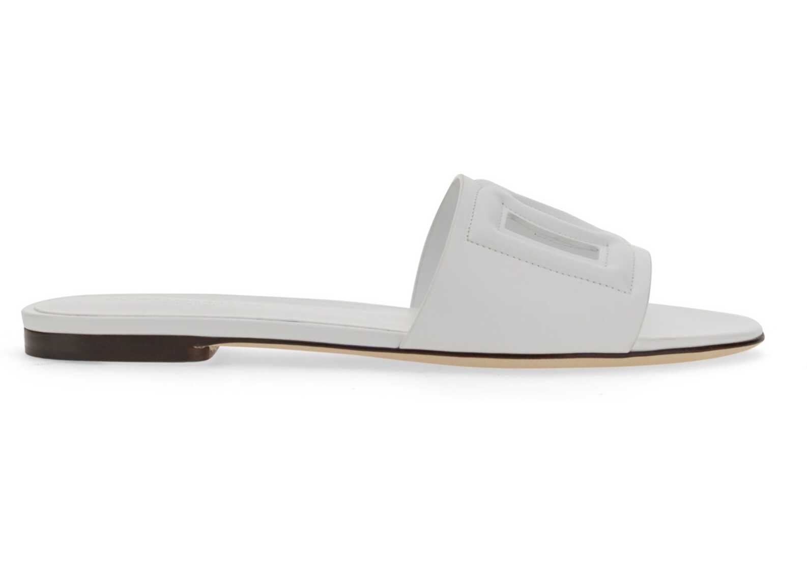 Dolce & Gabbana Slide Sandal With Logo WHITE