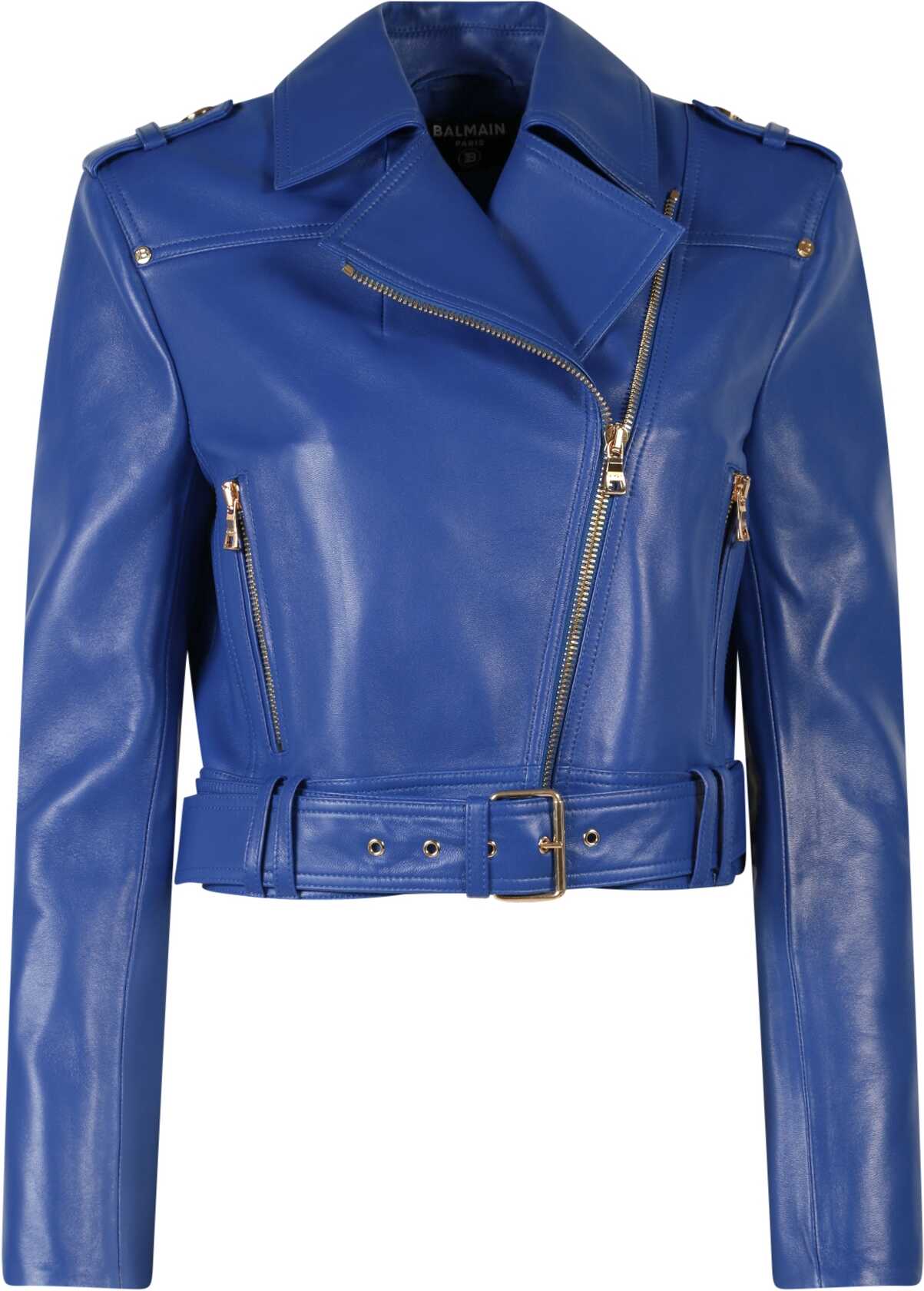 Balmain Leather Jacket BLUE