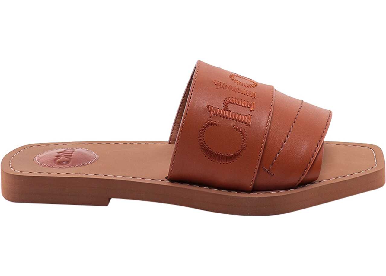 Chloe Leather Sandals BROWN