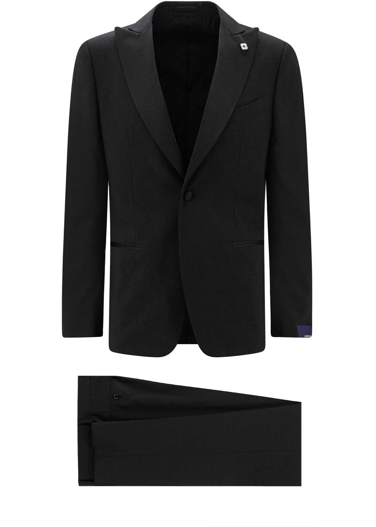 Lardini Wool Suit BLACK