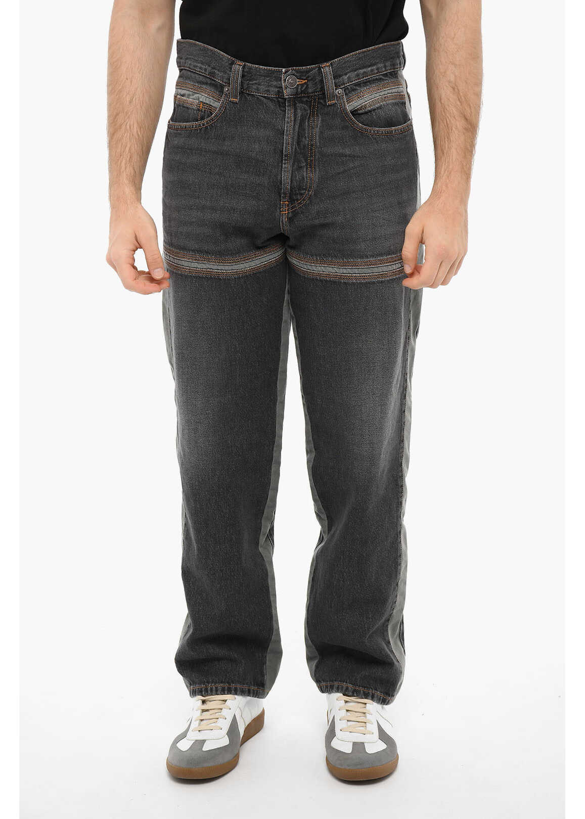 Diesel Regular Fit Mid Waist Straight Leg D-Mand-Fs Jeans 21 Cm Gray