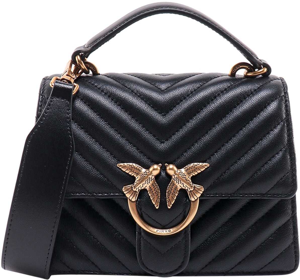 Poze Pinko Leather Handbag BLACK