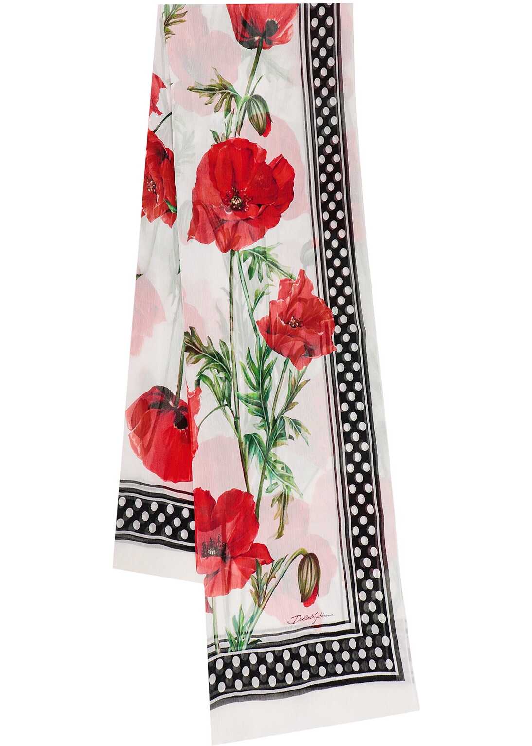 Dolce & Gabbana Silk Scarf WHITE