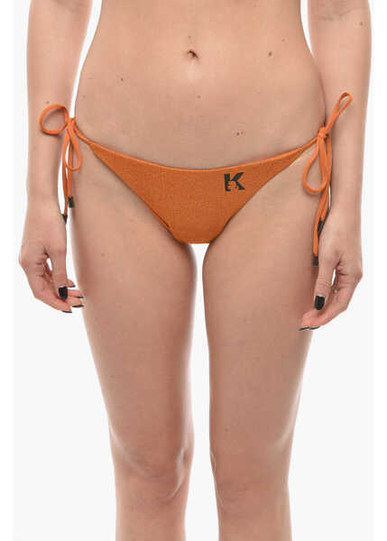 Bikini Karl Lagerfeld Lurex Tie-Side Bikini Bottom Orange Femei (BM 9929135) 1