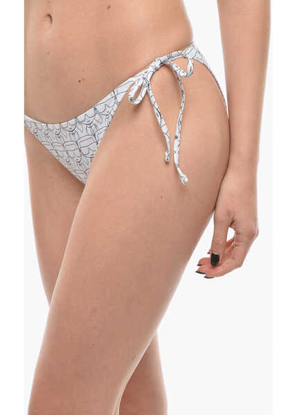 Bikini Karl Lagerfeld Tie-Side Bottom Bikini With Iconic Print White Femei (BM 9929261) 2