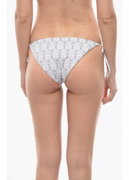 Bikini Karl Lagerfeld Tie-Side Bottom Bikini With Iconic Print White Femei (BM 9929261) 3