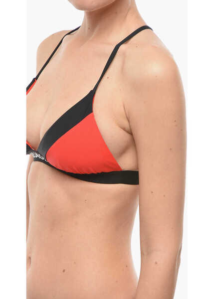 Sutiene Karl Lagerfeld Two-Tone Triangle Bikini Top With Logoed Band Black Femei (BM 9929303) 2