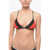 Karl Lagerfeld Two-Tone Triangle Bikini Top With Logoed Band Black