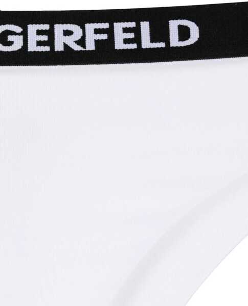 Bikini Karl Lagerfeld Two-Tone Sport Bikini Bottom With Logoed Elastic Band At The Black & White Femei (BM 9929561) 3