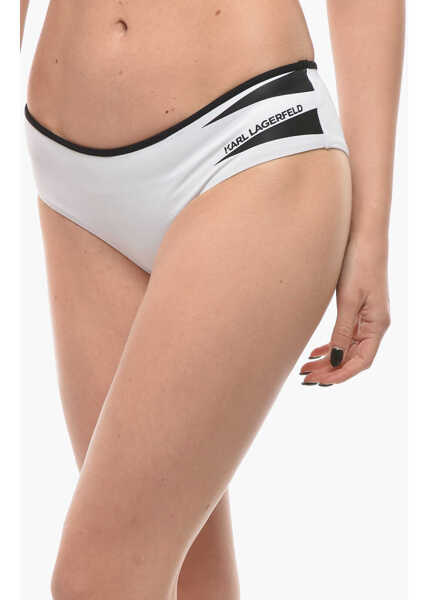 Bikini Karl Lagerfeld Bikini Bottom Tribal With Contrasting Details Black & White Femei (BM 9929564) 2